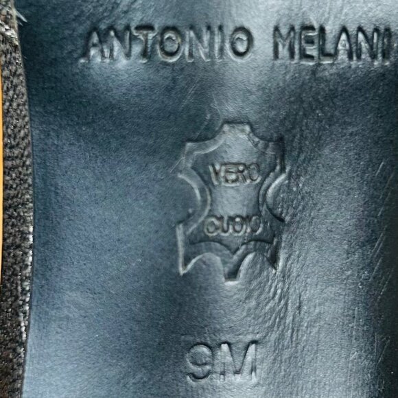 Antonio Melani 9 T Strap Heel Pump Pewter Metallic Shimmer - Picture 8 of 8